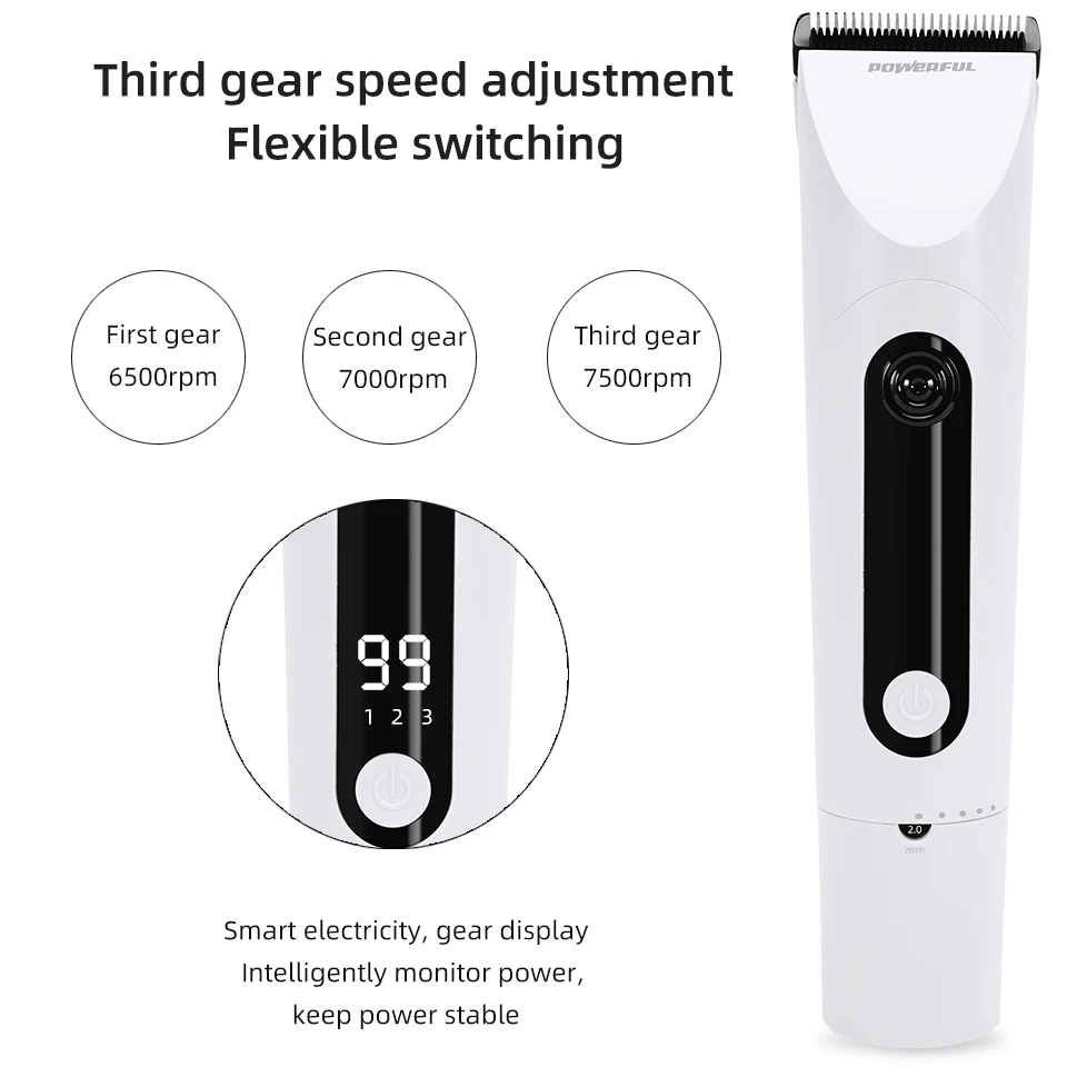 Professional Hair Clipper Wireless Hair Cutting Trimmer Razor Barber Cutter Titanium Alloy Blade Trimer for Men Electric Shaver