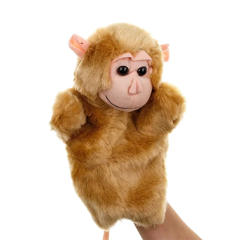 Monkey Hand Cartoon Plush Animal Finger Storytelling Doll