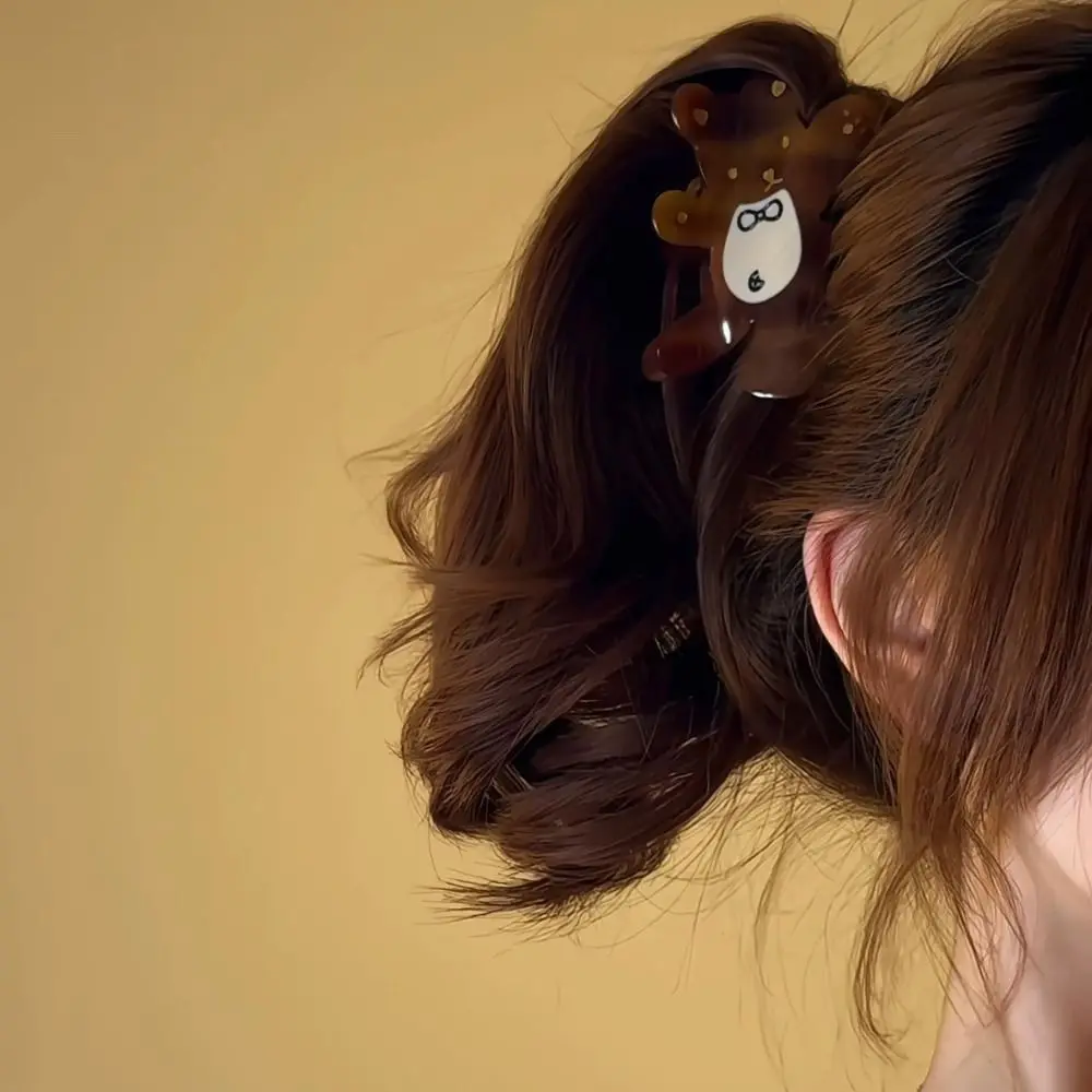 Модный корейский стиль, мультяшный медведь, зажим в виде акулы, милый бант, уксусная кислота, зажим для карбюратора, кавайный креативный маленький коготь для волос, женский