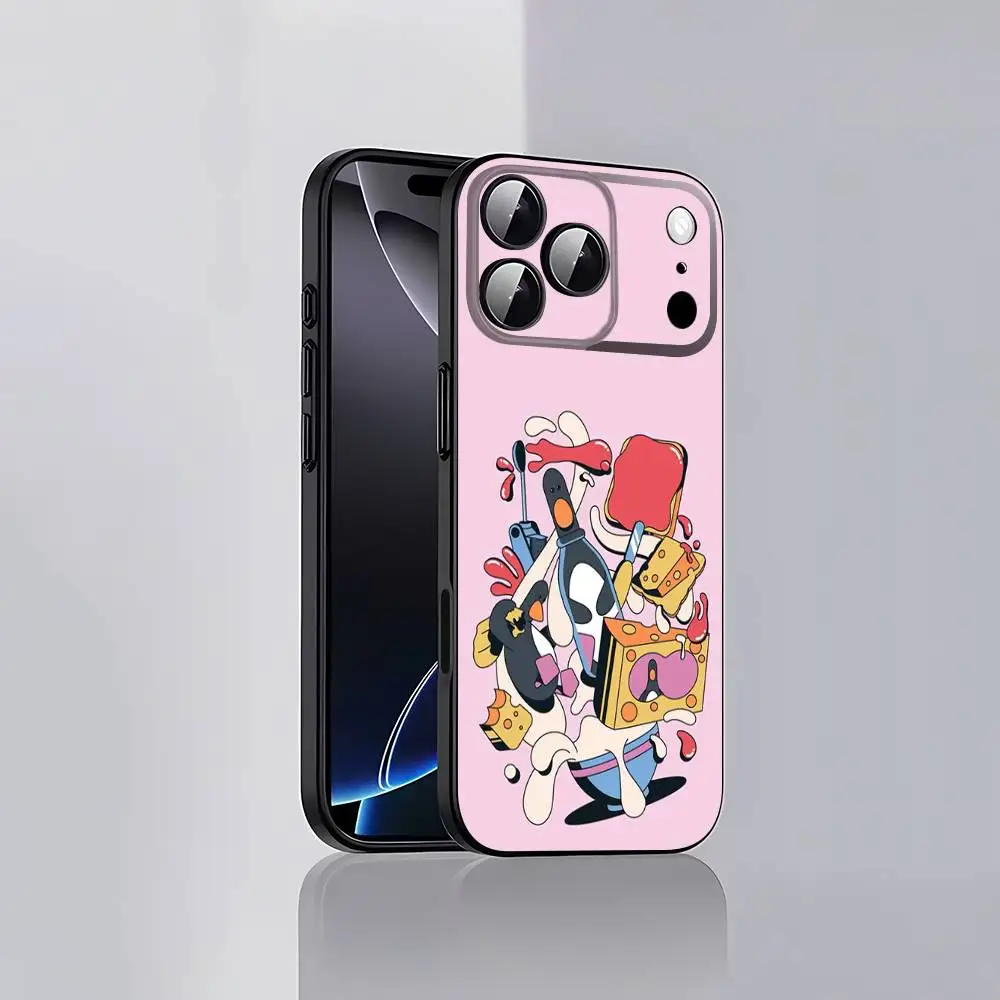 حافظة هاتف W-Wallace F-Feathers G-Gromit M-Macgraw لهاتف iPhone 17,16,15,14,13,12,Pro,Max,Plus,E,SE4,Air,Mini Black Soft Cover