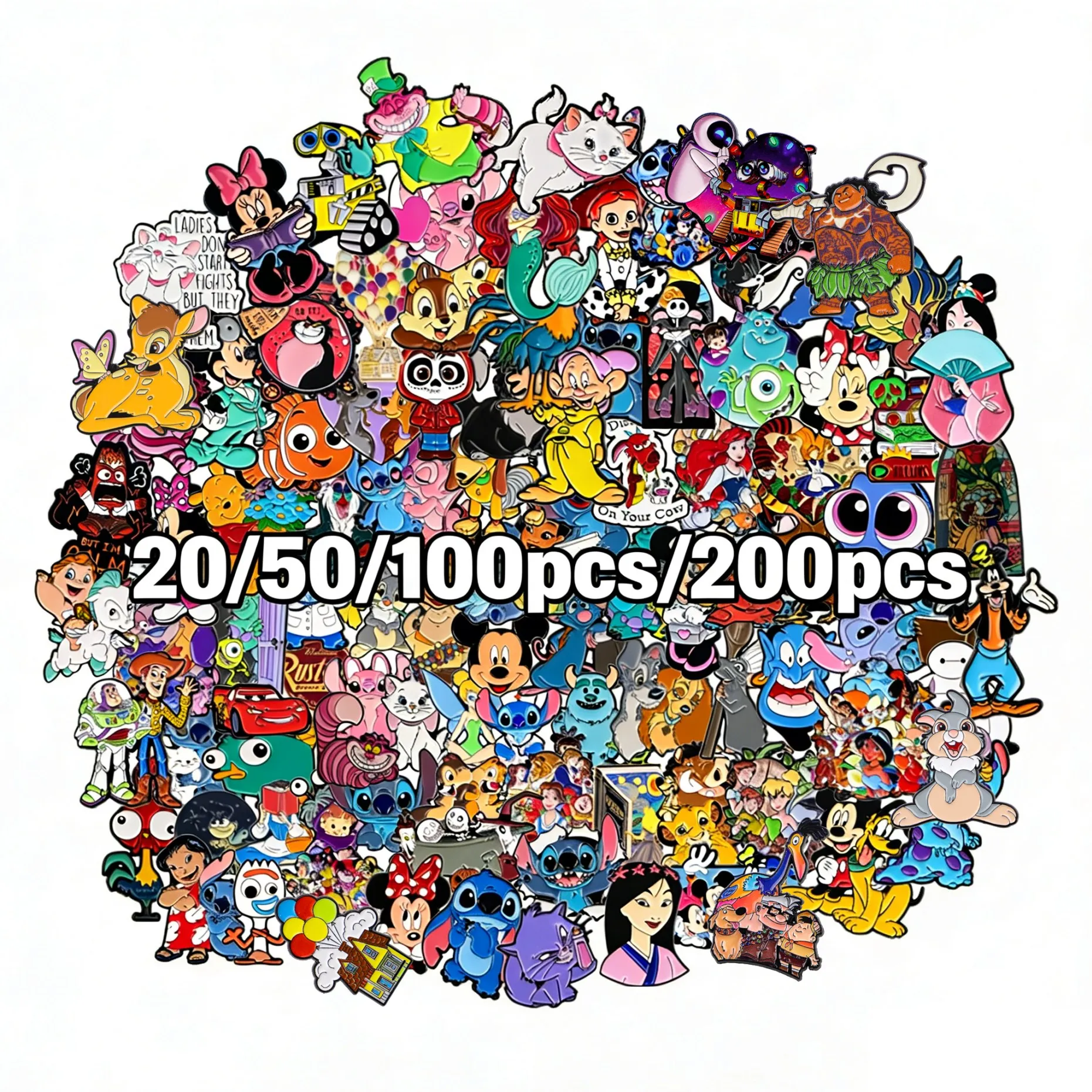 Großhandel 20/50/100 Stück Tier-Serie Broschen-Set Cartoon Prinzessin Emaille-Anstecknadeln Revers-Pins Abzeichen für Rucksack Modeschmuck