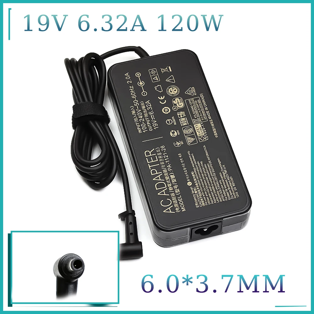 

19 В, 6,32 А, 120 Вт, 6,0x3,7 мм PA-1121-28/ADP-120RH B/ADP-120ZB, адаптер переменного тока BB, зарядное устройство для ноутбука Asus FX505GD FX505GE FX505DY