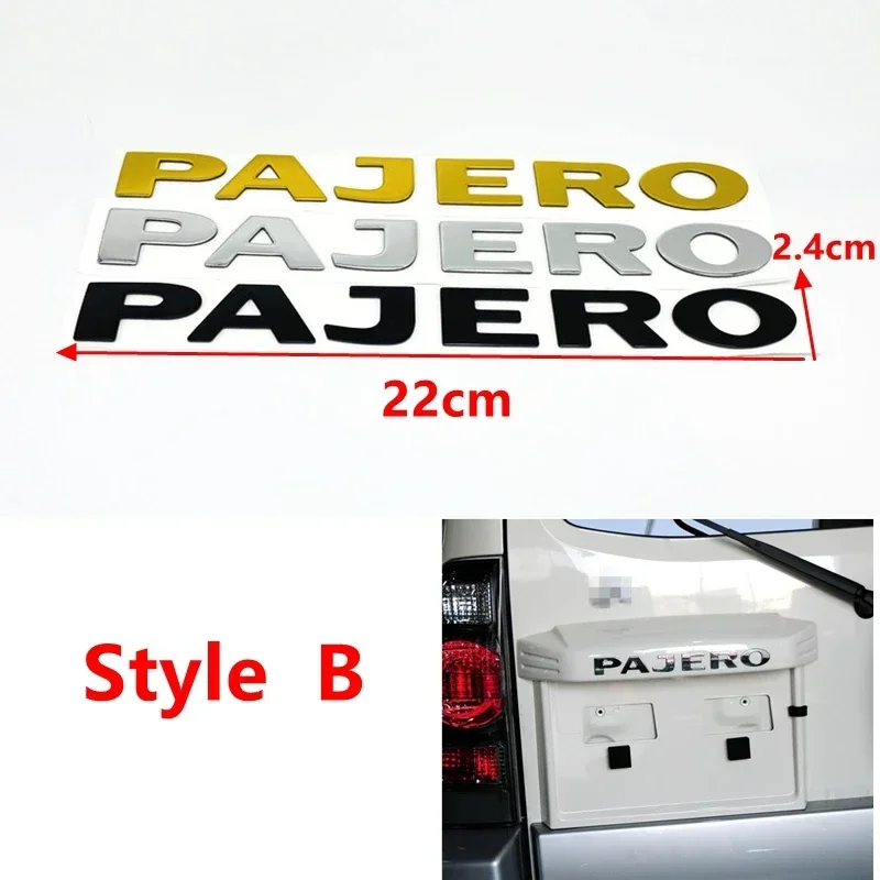 1pcs ABS Car Rear Letter LOGO Trunk Emblem Hood Sticker For Pajero V31 V32 V33 V93 V97 V73