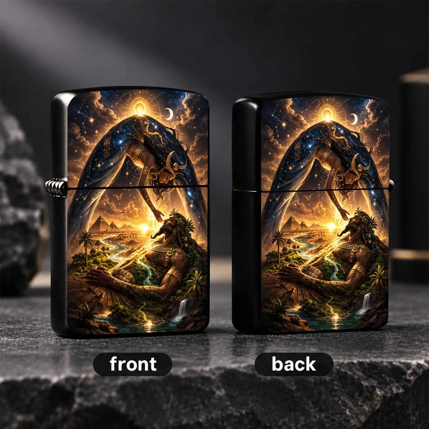 Ancient Egyptian Mythology Themed Lighter, Fantasy Nut Geb Creation Legend Art Pattern, Portable Daily Use Accessory, Exquisite Creative Aesthetic Item, Ideal For Gifting And Collection, Suitable For All Occasions A Humorous And Interesting