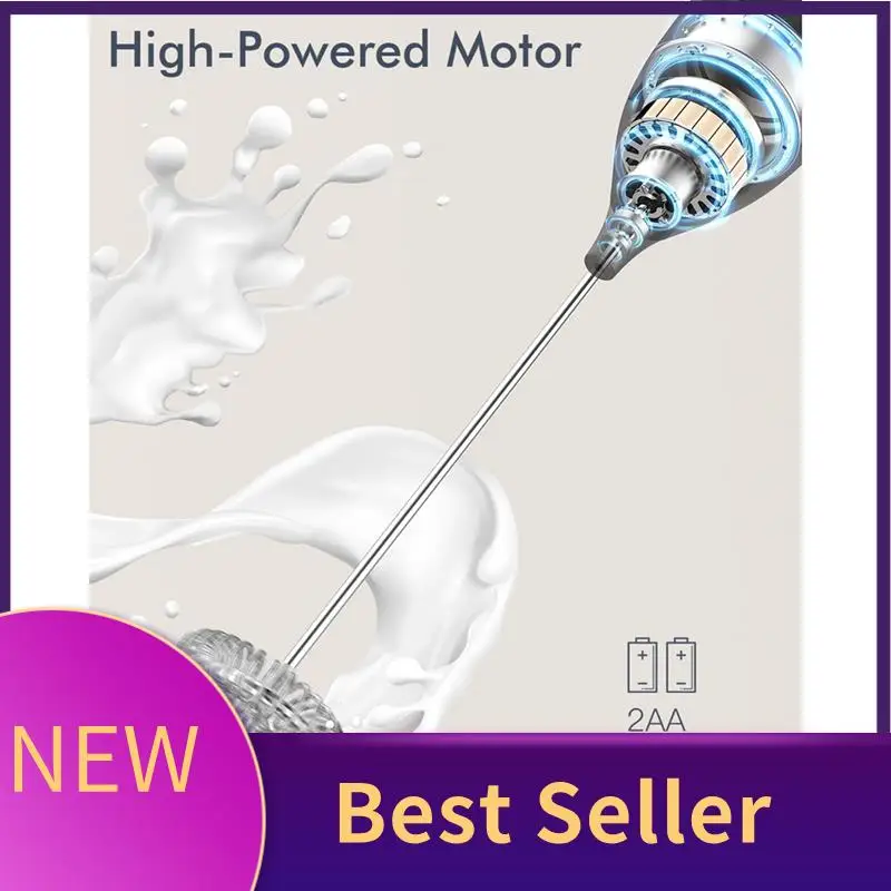 

ABHI-Milk Frother Handheld Battery, Electric Foam Maker Frother Wand, Drink Mixer With Stainless Steel Whisk For Coffee