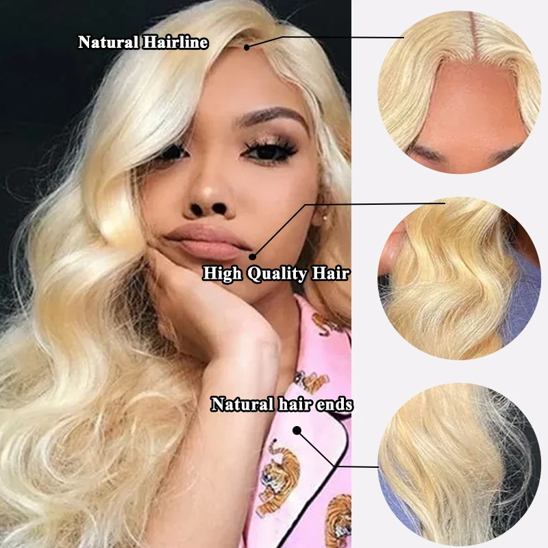 Synthetic Hair 613 Body Wave Honey Blonde Lace Frontal Wig Brazilian 13x4 Lace Front Wigs For Women Party Cosplay