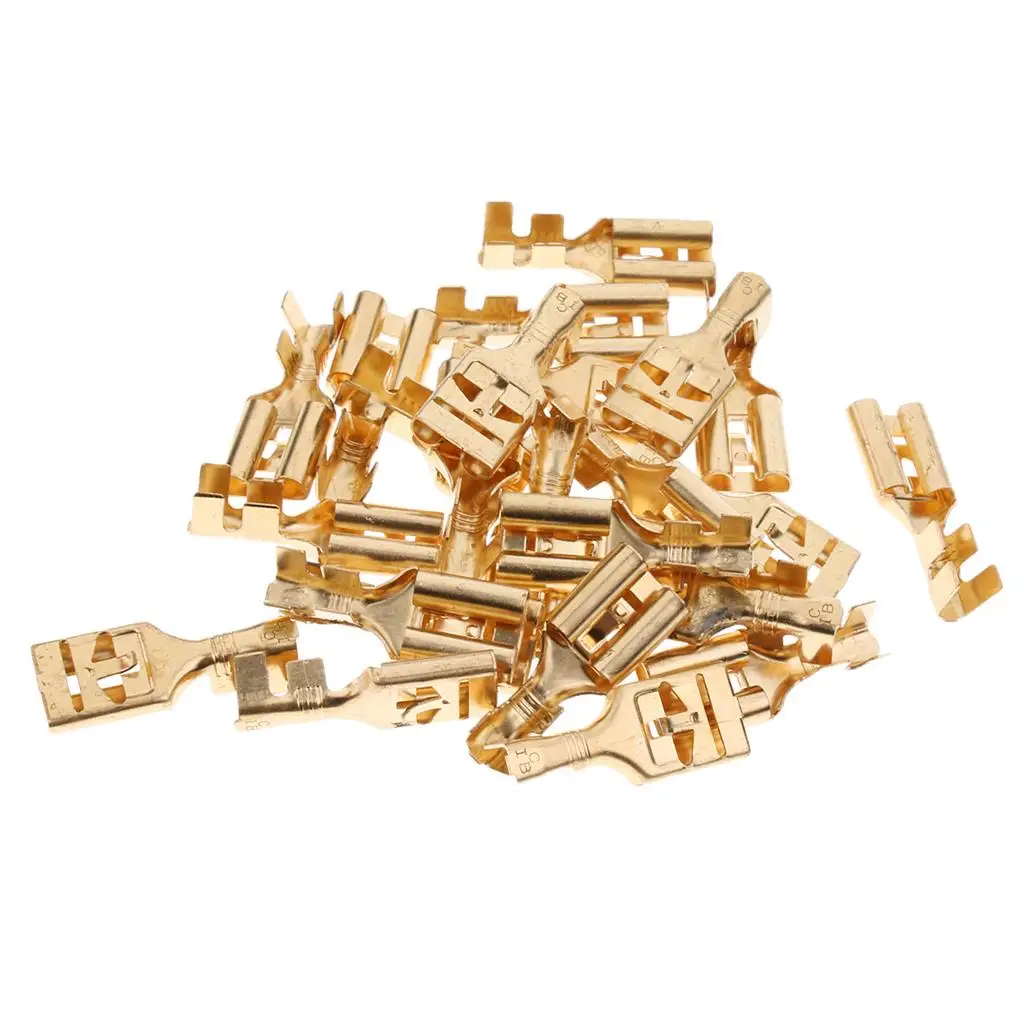 25 Pieces of Brass Connection Cable That Locks .5 Mm Flat Plug