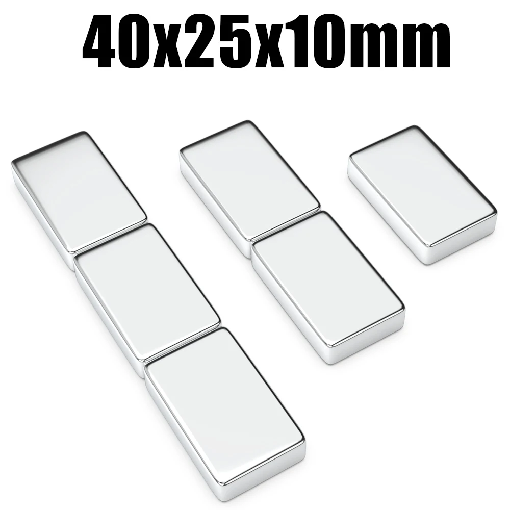 

1/2/5/10 Pcs 40x25x10 N35 Neodymium Magnet 40mm X 25mm X 10mm NdFeB Block Super Powerful Strong Permanent Magnetic imanes