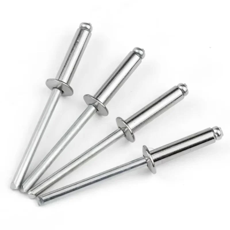 M2 M2.4 M2.8 M3 M3.2 M3.6 - M6.4 Pop Rivets Aluminium Dome Head Blind Rivets Steel Shank Mandrel Exhaust Rivets Pull Nail