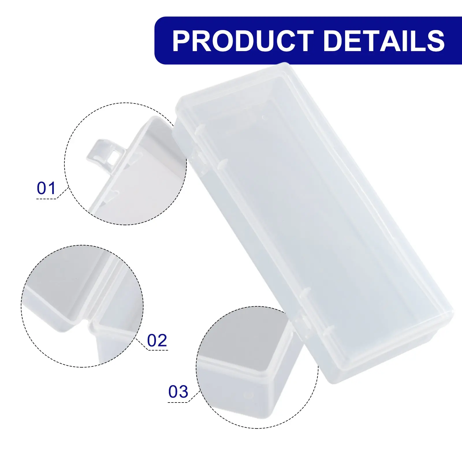 Practical Useful Storage Box Plastic Case Cosmetics Earring Holder Jewelry Stationery Transparent 15.5*6.3*3cm