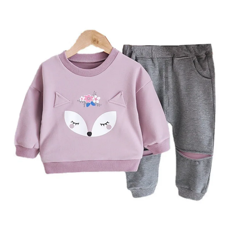 

New Spring Autumn Kids Clothing Baby Girls Clothes Suit Children T-Shirt Pants 2Pcs/Set Toddler Casual Costume Infant Tracksuits