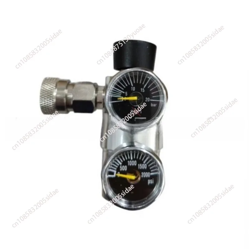 Double Gauge Gas Pressure Reducer Adjustable 9Bar Output Replacement Component for Pneumatic Coffee Extraction Machine
