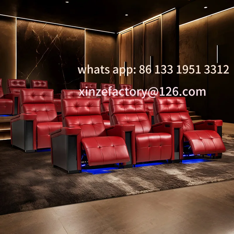 جناح قابل للتخصيص، مقعد كهربائي فاخر جديد لغرفة الصوت والفيديو، أريكة مسرح منزلي لقاعة التلفزيون #2