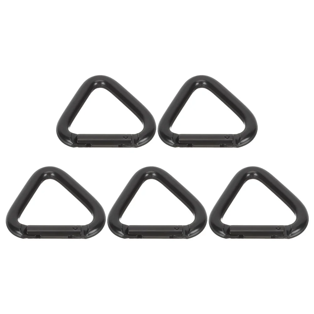 

6pcs Black Aluminum Alloy Triangle Carabiner Hook Key Chain Climbing Buckles Heavy Duty Outdoor Gear Attachment