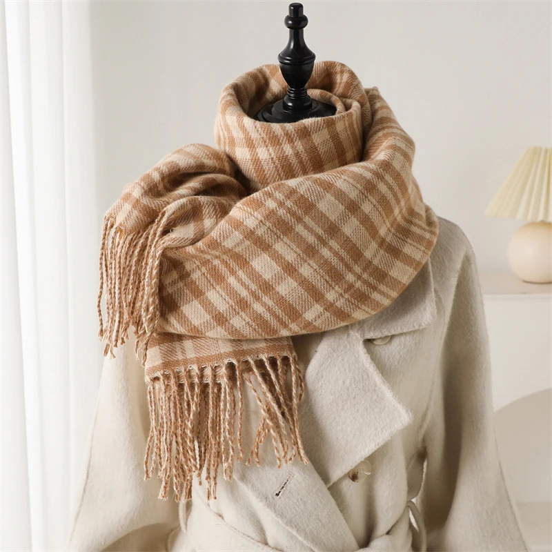 

Luxury Brand Classic England Style Women Scarf Fashion Stripe Plaid Scarves Tassel Shawls Pashmina Lady Wrap Poncho Stoles