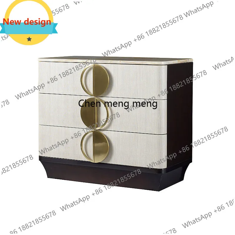 

Американская мебель в стиле лёгкой роскоши: простой комод с тремя ящиками для спальни, высококачественная мебель для всего дома, индивидуальный заказ.