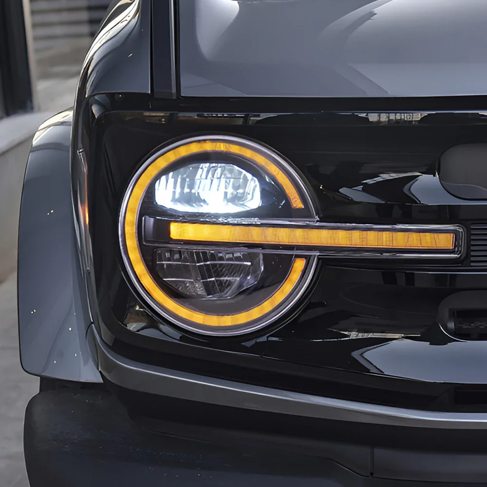 

Для Ford Bronco 2021-2024: Светодиодные фары в сборе с проекционными линзами, автомобильные аксессуары, передние фонари