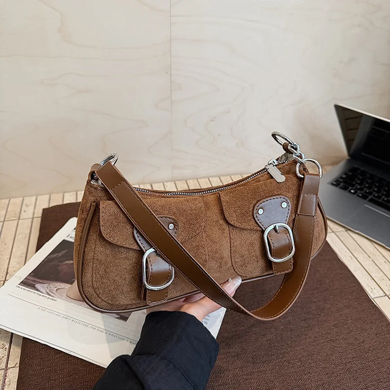 

2025 Early Autumn Matte Tote Bag, Suede Shoulder Purse for Women, Chic Crossbody, Minimalist Day-to-Night Bag, Textured Sling