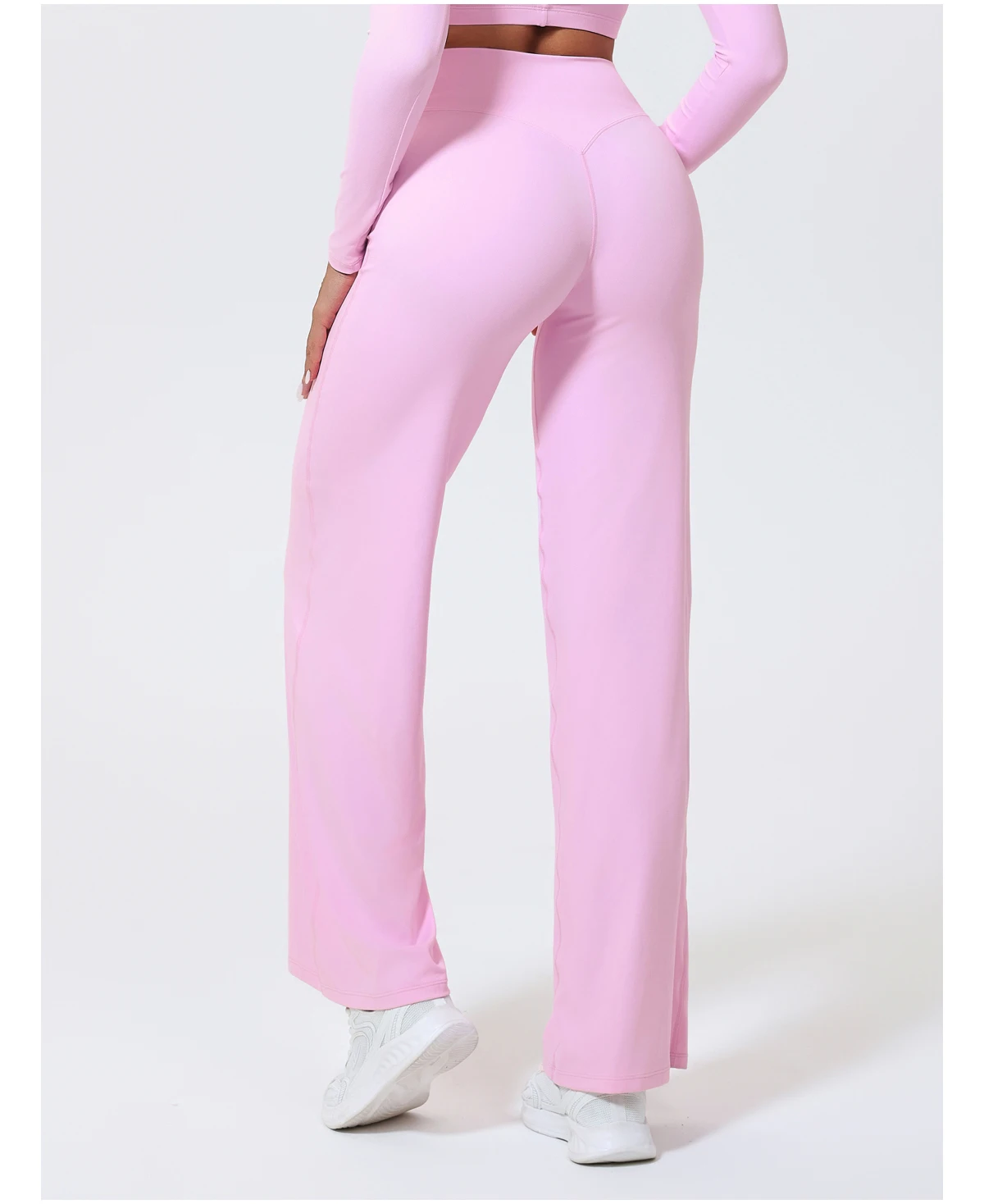 Hearuisavy Damen-Sporthose mit geradem Bein, Fitnessstudio-Bekleidung, nacktes Gefühl, Kompression, weites Bein, Yoga-Leggings, Pilates, Fitness-Strumpfhose – Detail 12