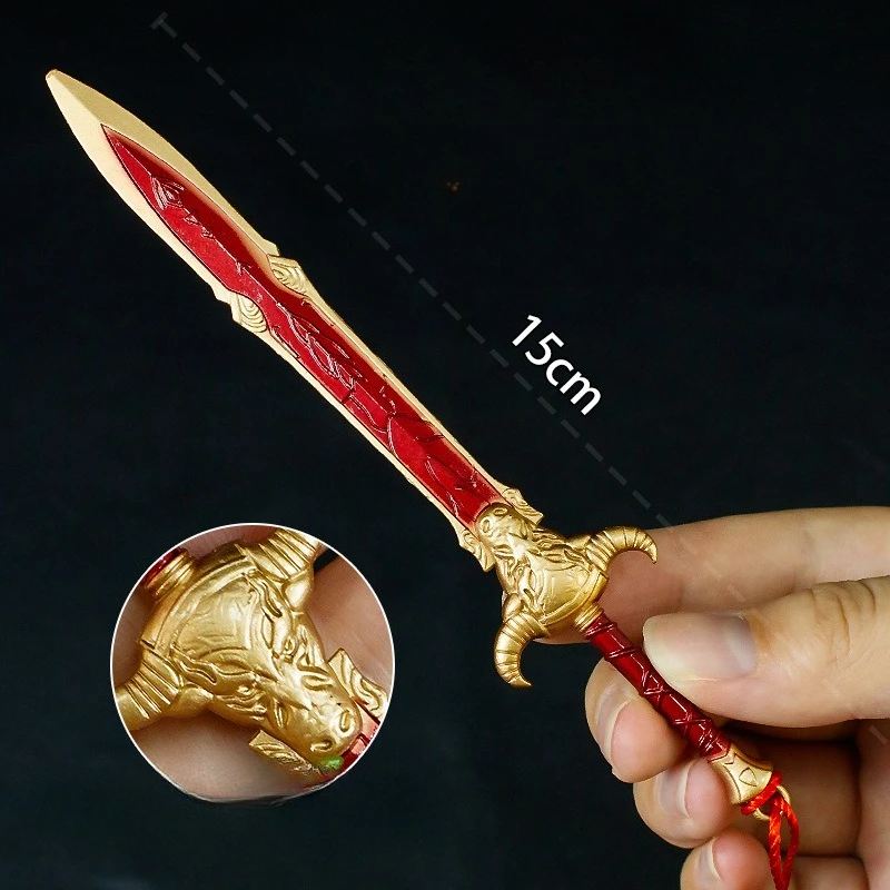 Figurine de dessin animé sabre, 15cm, artisanat en métal, accessoires de collection, décoration de bureau, ornements, cadeaux d'anniversaire, jouets