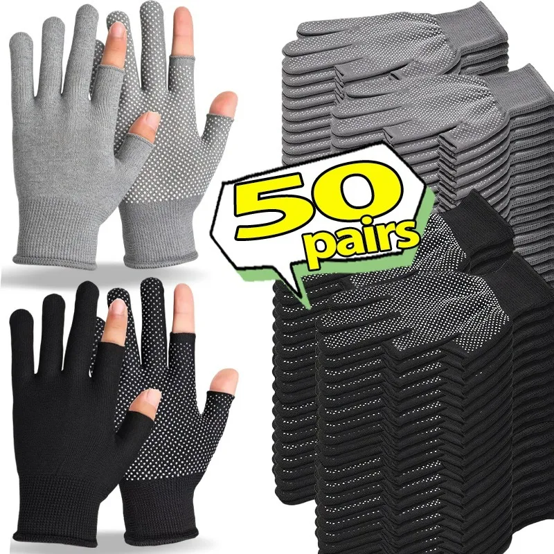 1-50ペア-ライディング用滑り止め作業用手袋-オートバイ-サイクリング-スポーツ-男女兼用-軽量-薄型-通気性-タッチスクリーン対応グローブ-アウトドア