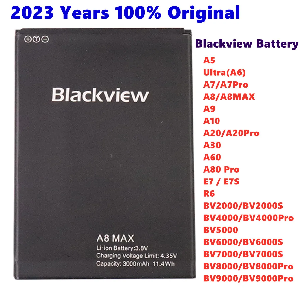 100% Original For Blackview A5 A6 A7 A8 MAX A9 A10 A20 A30 A60 A80 BV2000 BV4000 BV5000 BV6000 BV7000 BV8000 BV9000 Pro Battery