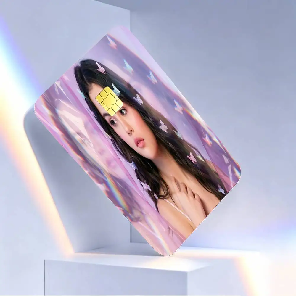 Sweet Girly S-Selena Gomez 4pcs 1Set Card Stickers Small Waterproof Chip 4PCS Card Sticker