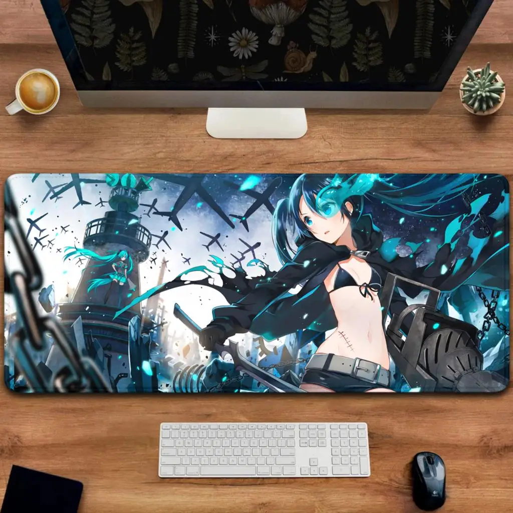 Mousepad XXL Anime Girl Large Mouse Mat MousePads Black Rock Shooter Office Laptop Carpet Soft Desktop Mouse Pad Mouse Mat