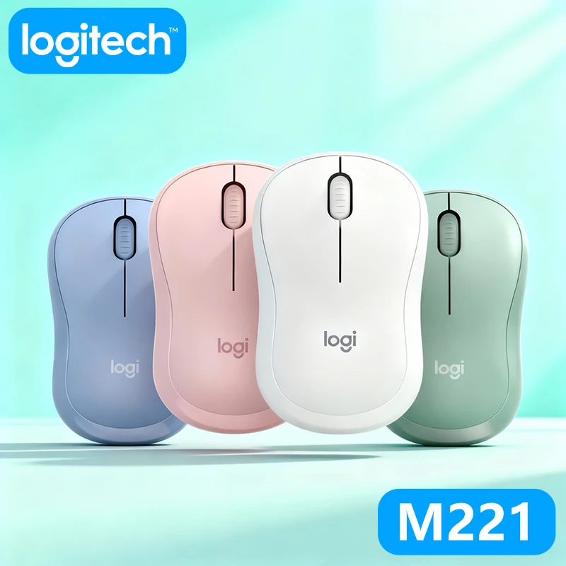

Бесшумная беспроводная мышь Logitech M221, компактная USB, простая настройка, удобная и надежная, идеально подходит для ноутбуков и ПК для офиса/домашнего использования