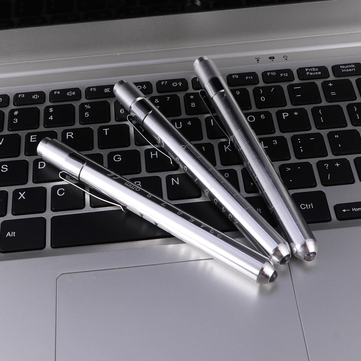 

2pcs Pupil Gauge Medical Led Pen Light For Nurses Doctors Aluminum Alloy Neuro Assessment Tool Push Button