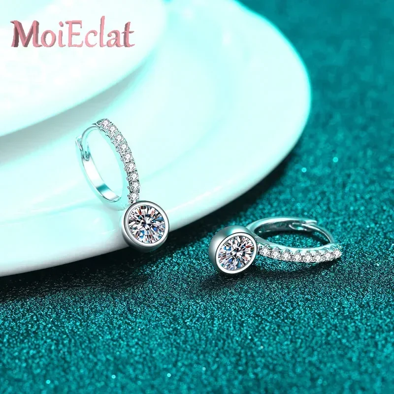 

Luxury Fine Jewelry 0.5 Carat Moissanite Diamond Bubble Hoop Earrings for Women, Hypoallergenic Jewelry Platinum Pt950 Earrings