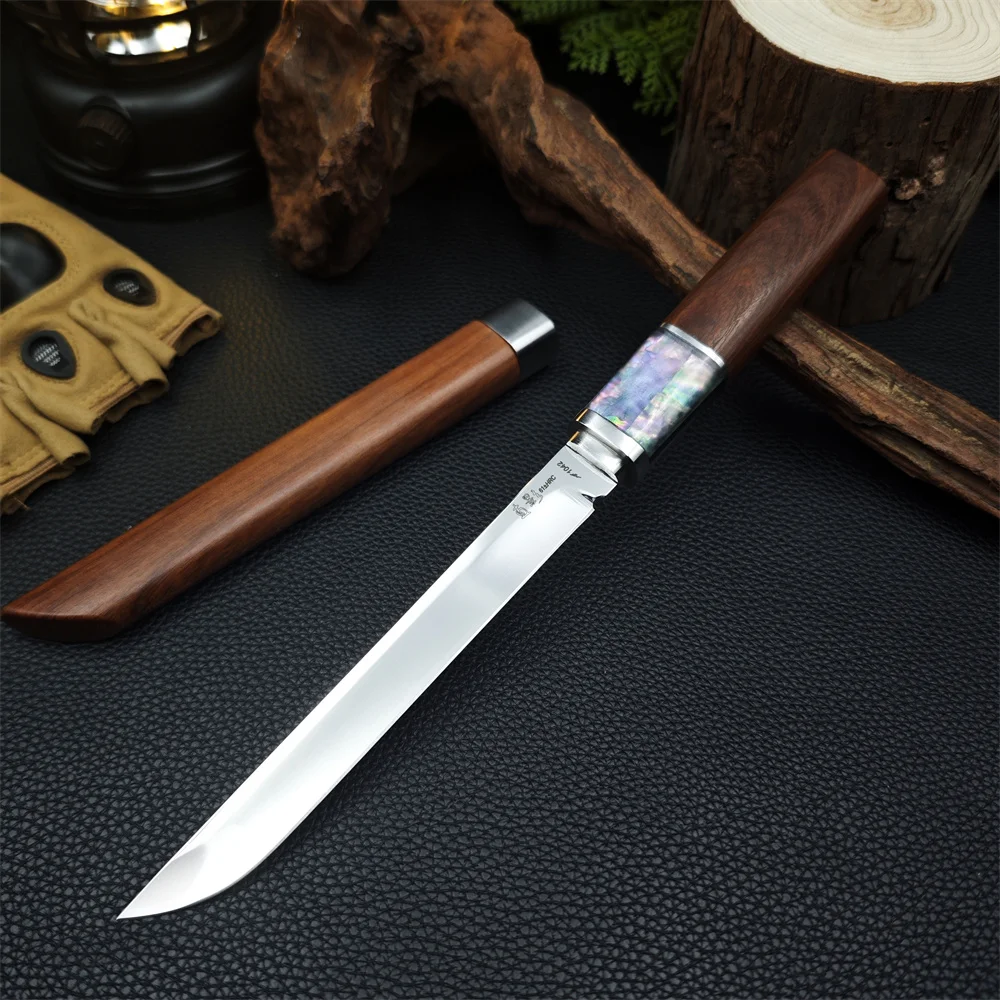 

Тактический охотничий нож для самообороны EDC, инструменты для выживания, ножи для кемпинга с деревянной оболочкой