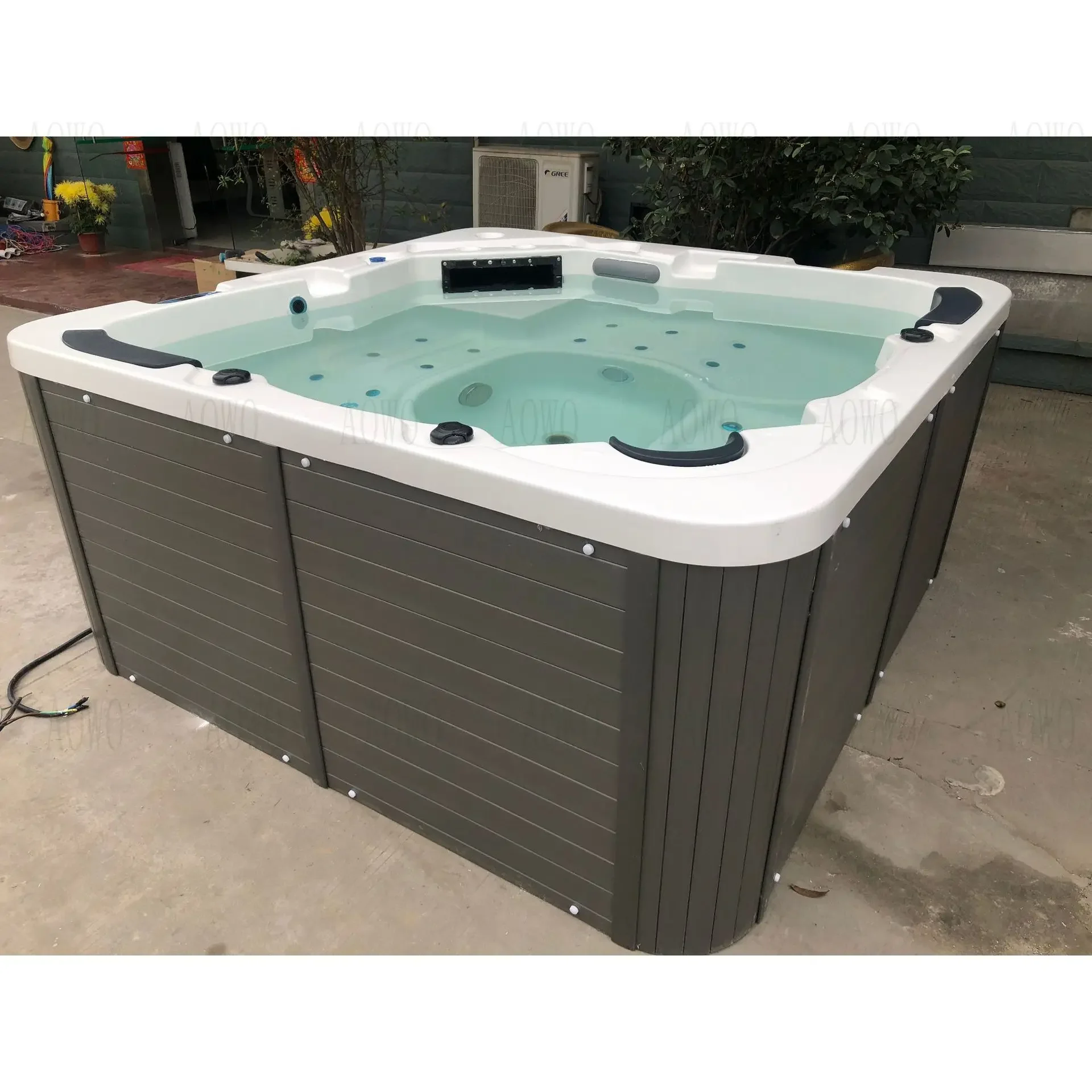 #5 Person Acrylic Outdoor Massage Spa Tub, Hot Tub for Garden, Jacuzzi Bathtub, Hydrotherapy Whirlpool, Patio Relaxation