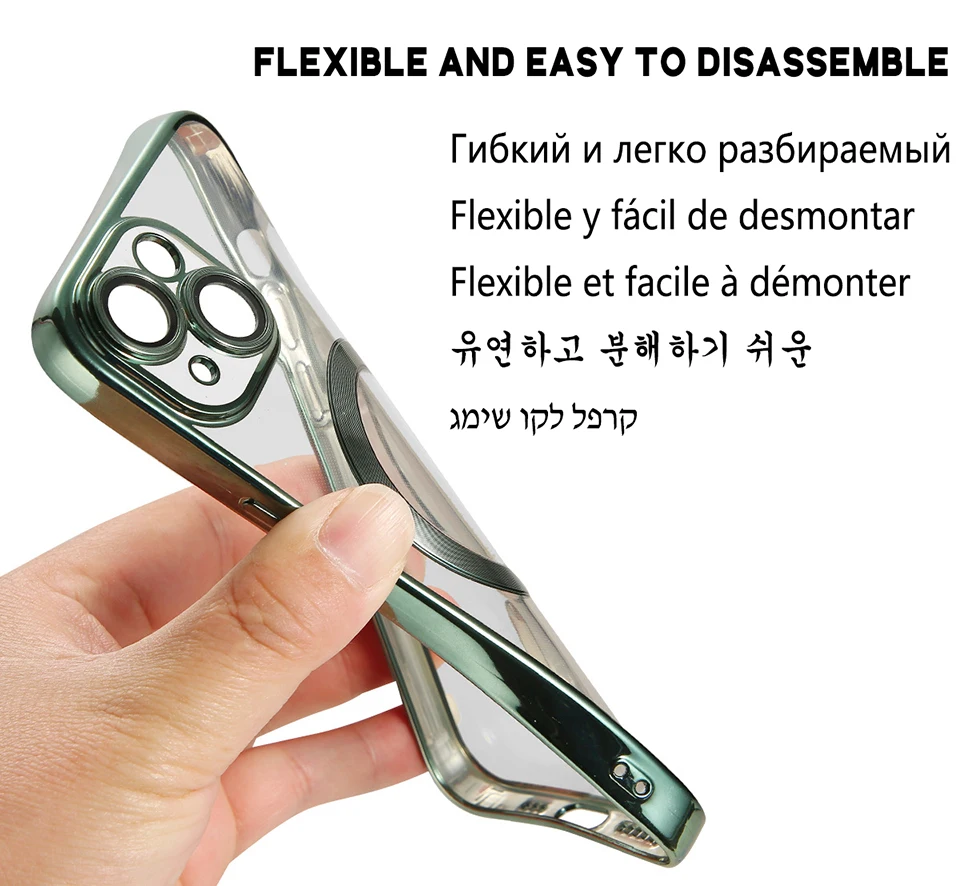 Für Magsafe Mode Überzug Objektiv Schutz Fall Für iPhone 11 12 13 14 15 Pro Max Plus Silikon Drahtlose Magnetische Lade abdeckung – Detail 14
