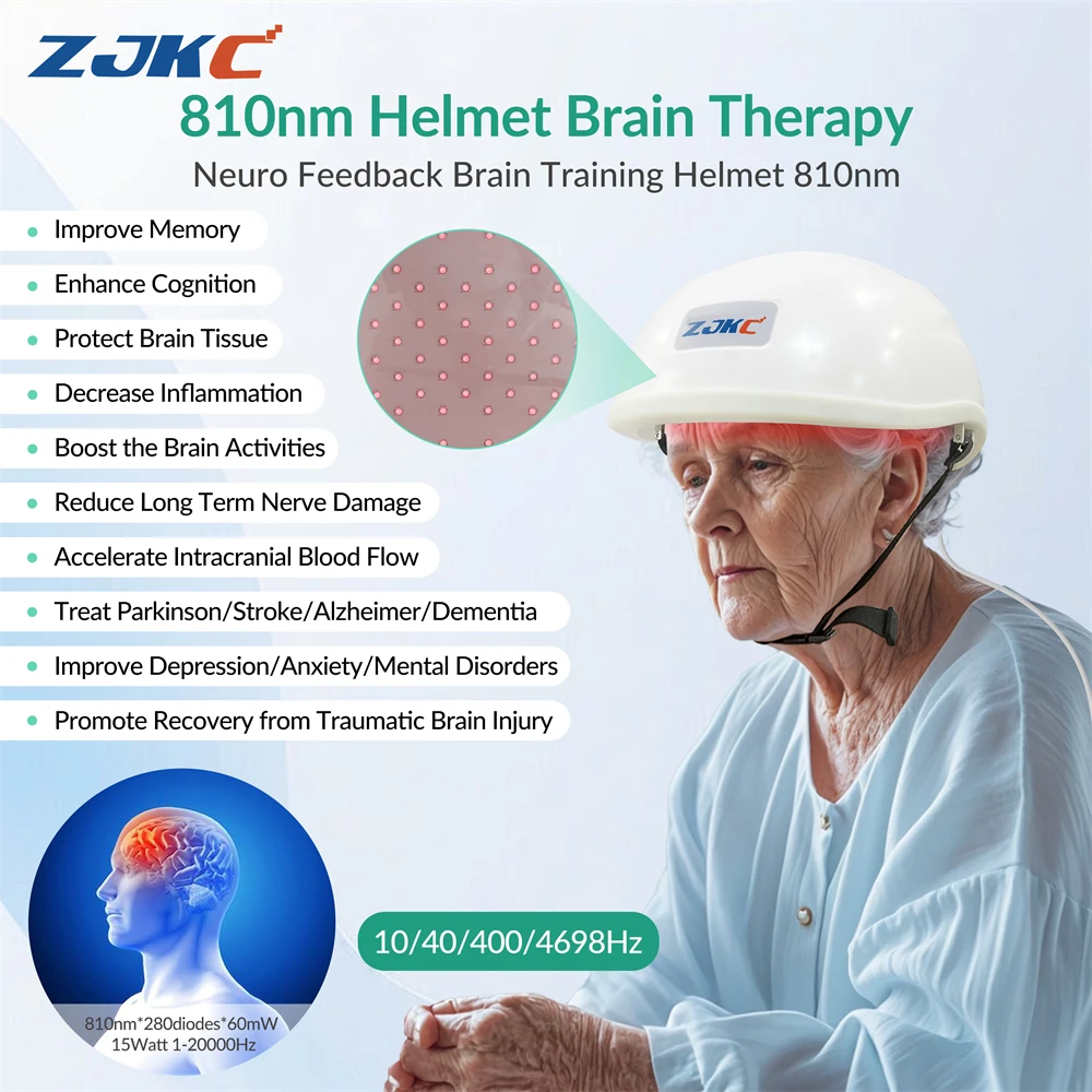 ZJKC Parkinson Alzheimer Stroke therapy Gifts for Stroke Patients 810nm*280diodes Photobiomodulation Led Medical for Home Use