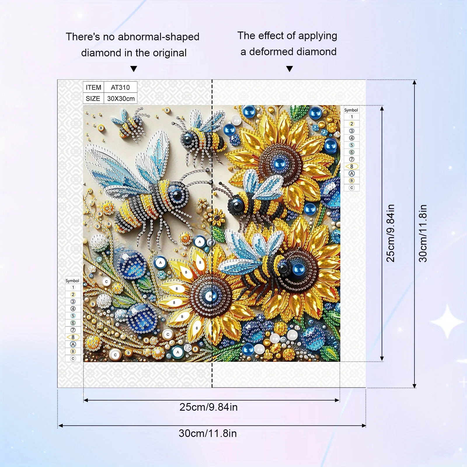 DIY Flowers and bees 5D Special Shape Diamond Art Kits for Beginners,Diamond Art Painting Kits for Home Wall Decoration Gift