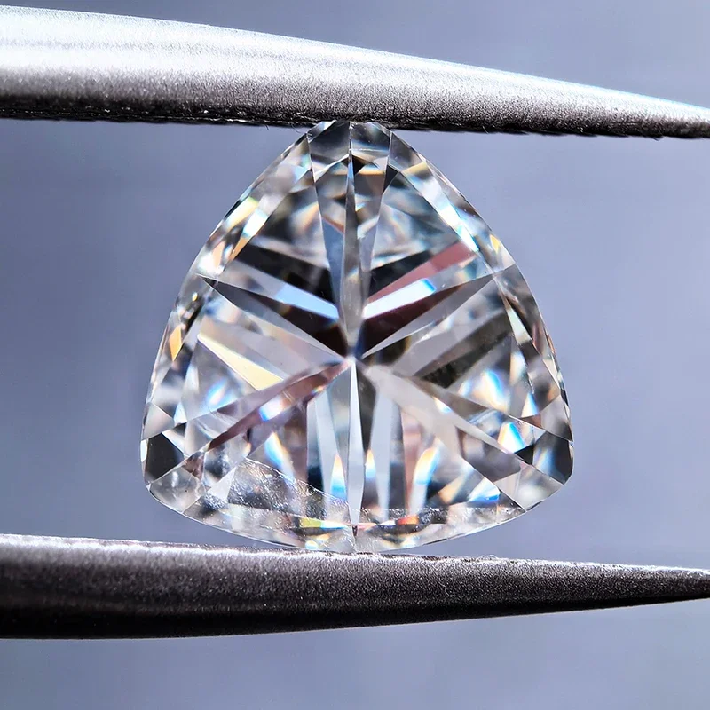 Moissanite Stone White Color Special Cut Circular Triangle Shape Charm Beads For DIY Jewelry Making Selectable GRA Certificate