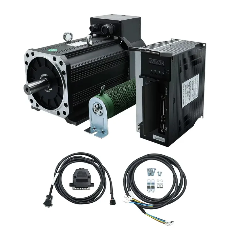 

High Speed High Torque 23.5Nm 380V 6000rpm 3.7kw AC Servo Spindle Motor and Drive Kit