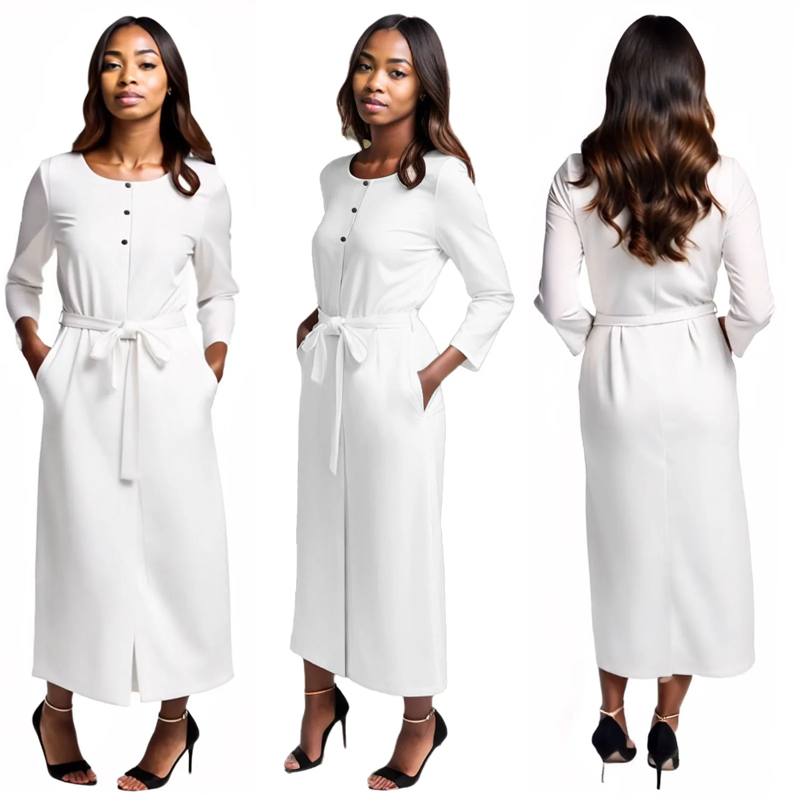 

DBQ Ankara Dresses High Waist Straight Embroidery Maxi Dress for Women Elegant African Style Slip Dress 42016