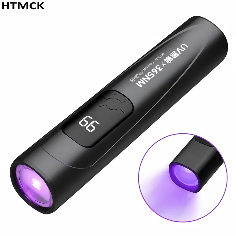 Lanterna UV portátil de 365 nm, com luz ultravioleta, para verificar manchas em animais de estimação, testar notas falsas e curar resinas.