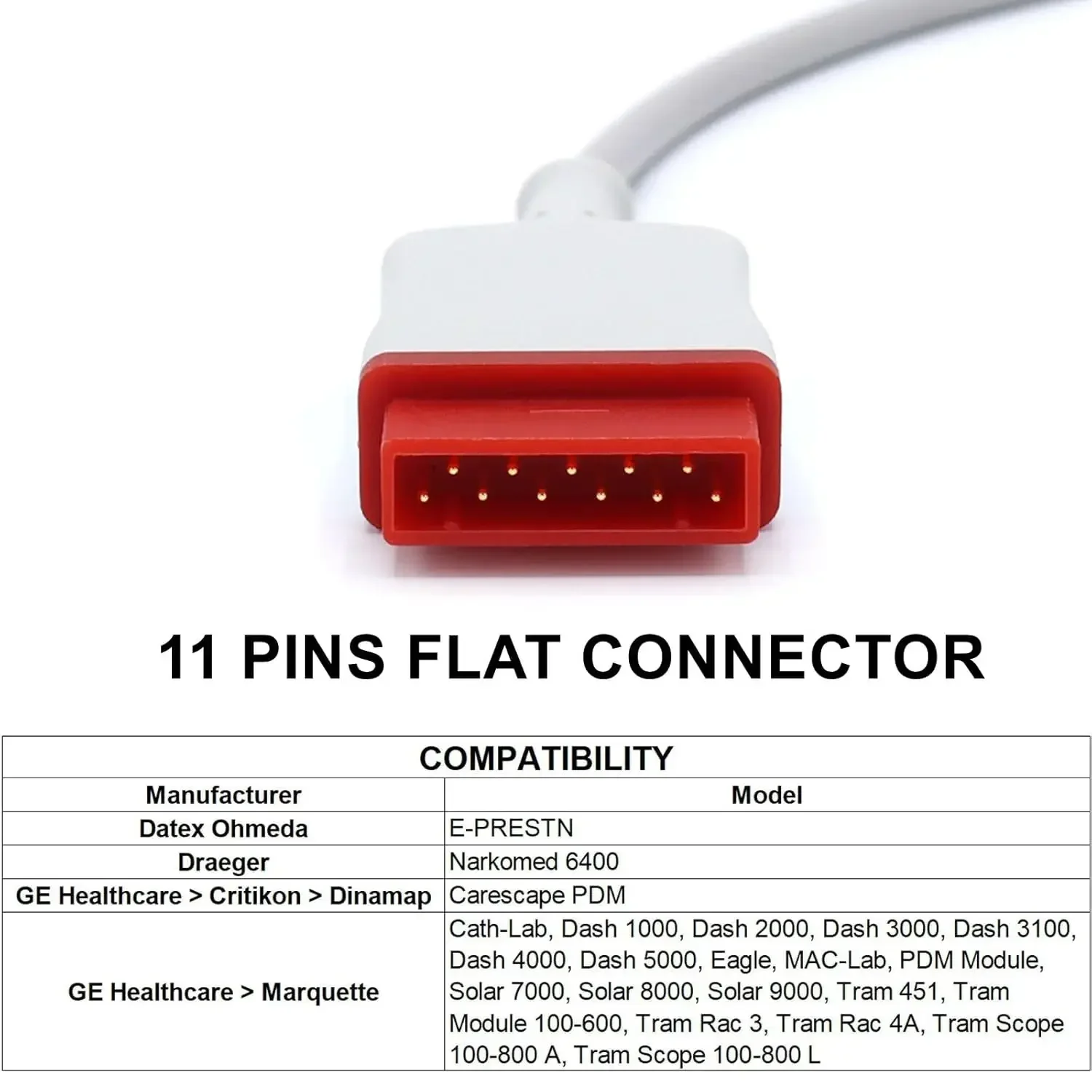 

Marquette 11 Pins IBP Cable Adapter Edwards Compatible 2104162-001