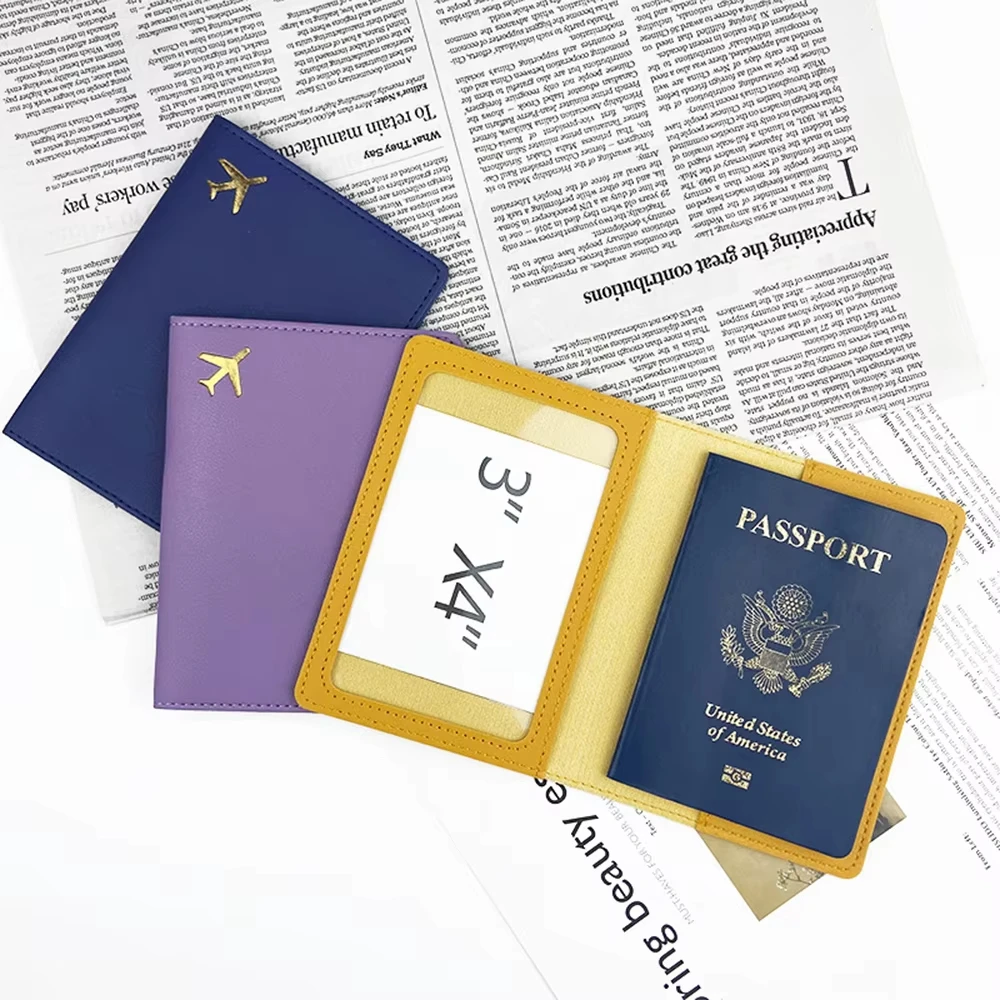 Personaliseer initialen paspoorthouder goud vliegtuig reisaccessoire cover aangepaste naam huwelijkscadeau bedrijfslogo paspoorthoes
