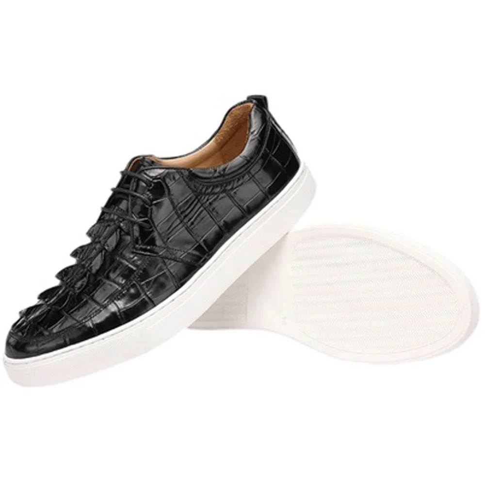 hulangzhishi new men crocodile leather sheos male leisure shoes casual  shoes crocodile tail skin male view 5