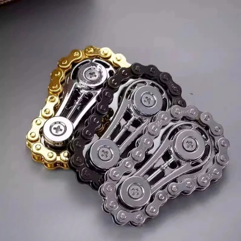 1pc Fingertip Gyro Fidget Spinner Rotating Gear Metal Super Smooth Sprockets Flywheel Unpack Anti-anxiety Exercise Your Fingers