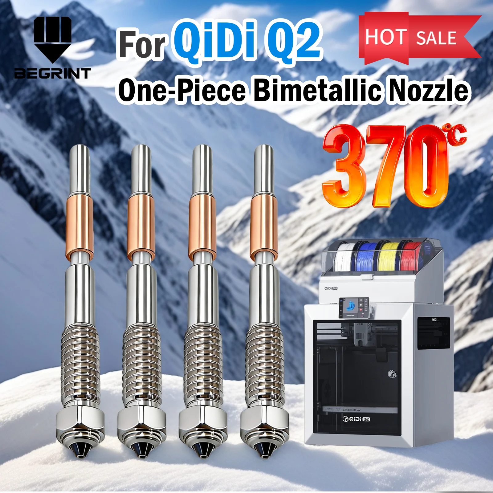 

Bimetallic Nozzle For QIDI Q2 With Ceramic Insulation Integrated Design Quick Removal Integration Nozzles For QIDI Q2C Printer