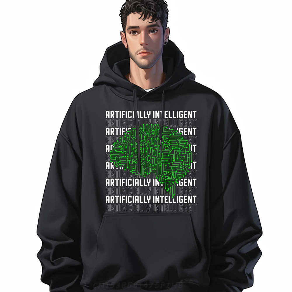 

Artificially Intelligent Computer Science Hoodies Slogan Printed Long Sleeve Graphic O-Neck Sweatshirt Gift Idea