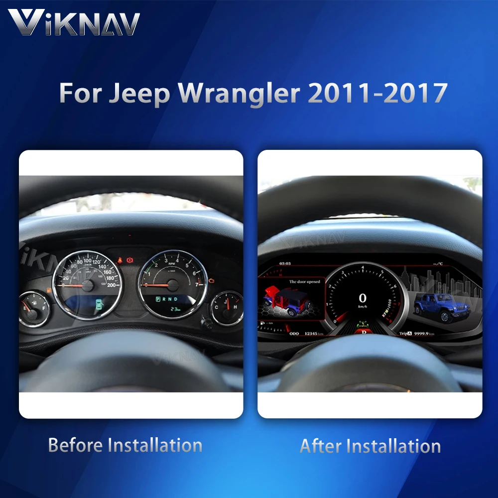 Car Instrument Digital Cluster for Wrangler JK 2011-2017 Speedometer Dashboard Electronics Gauge LCD Display