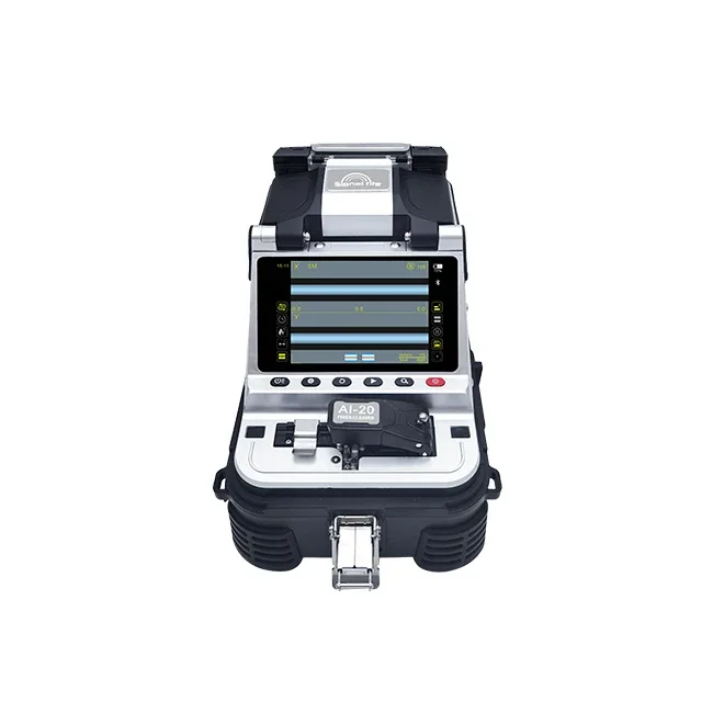 Máquina de fusão AI-20 seis motores 6S sinal multilíngue fogo ftth 4g 3g rede fibra fusão splicer AI-9 AI-30