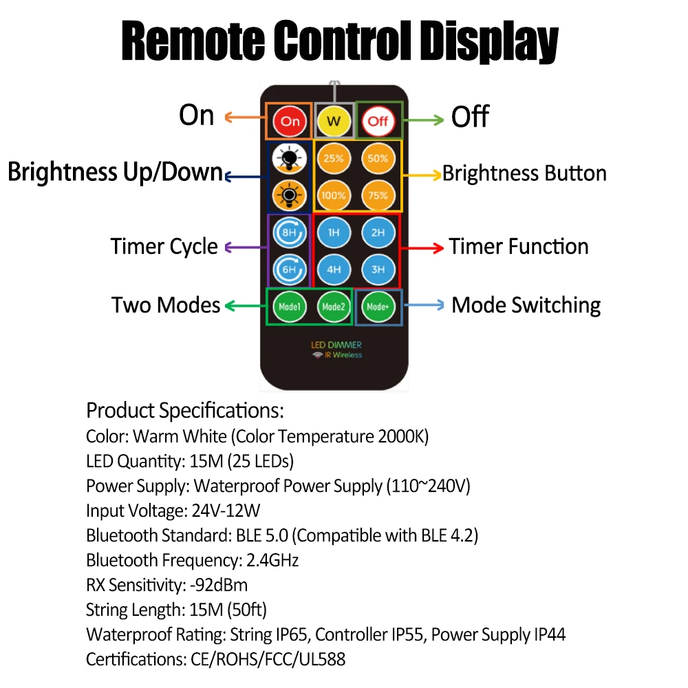 G40 الذكية في الهواء الطلق DIY LED سلسلة أضواء التحكم عن بعد أضواء لمبات لحديقة الفناء خارج الفناء الخلفي زينة عيد الميلاد #6