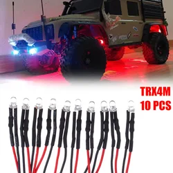 TRX4M 10 adet 3mm 5mm 12 V LED Işıkları Kırmızı Beyaz Sarı 1/18 RC Paletli Araba Traxxas EKSENEL SCX10 TRX4-M Defender Bronco RC4WD D90